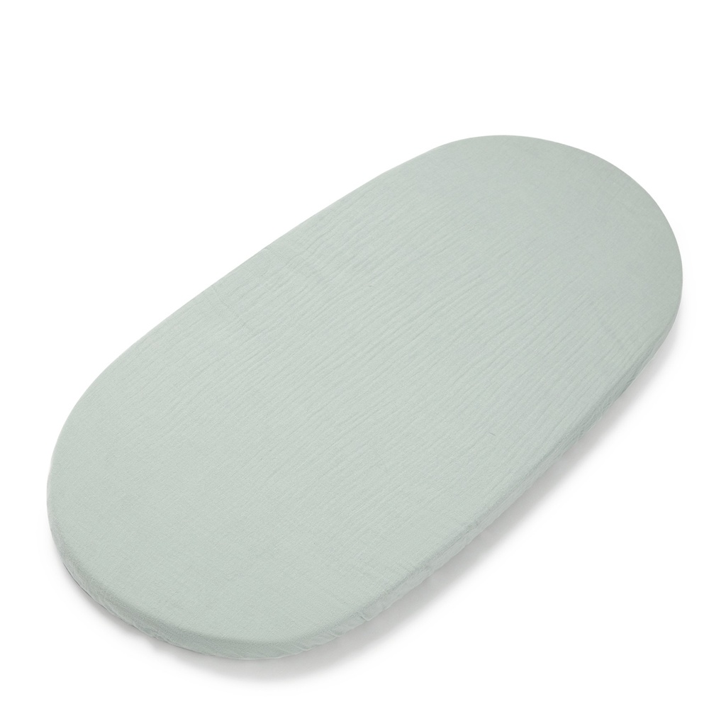 MOSES BASKET FITTED SHEET SAGE POWDER