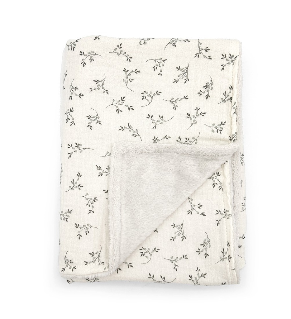 LARGE FLEECE BLANKET OLIVE BLOOM