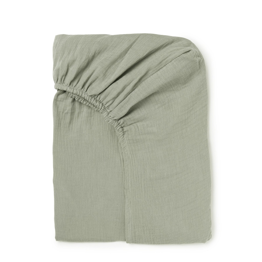 CRIB FITTED SHEET DUNE POWDER