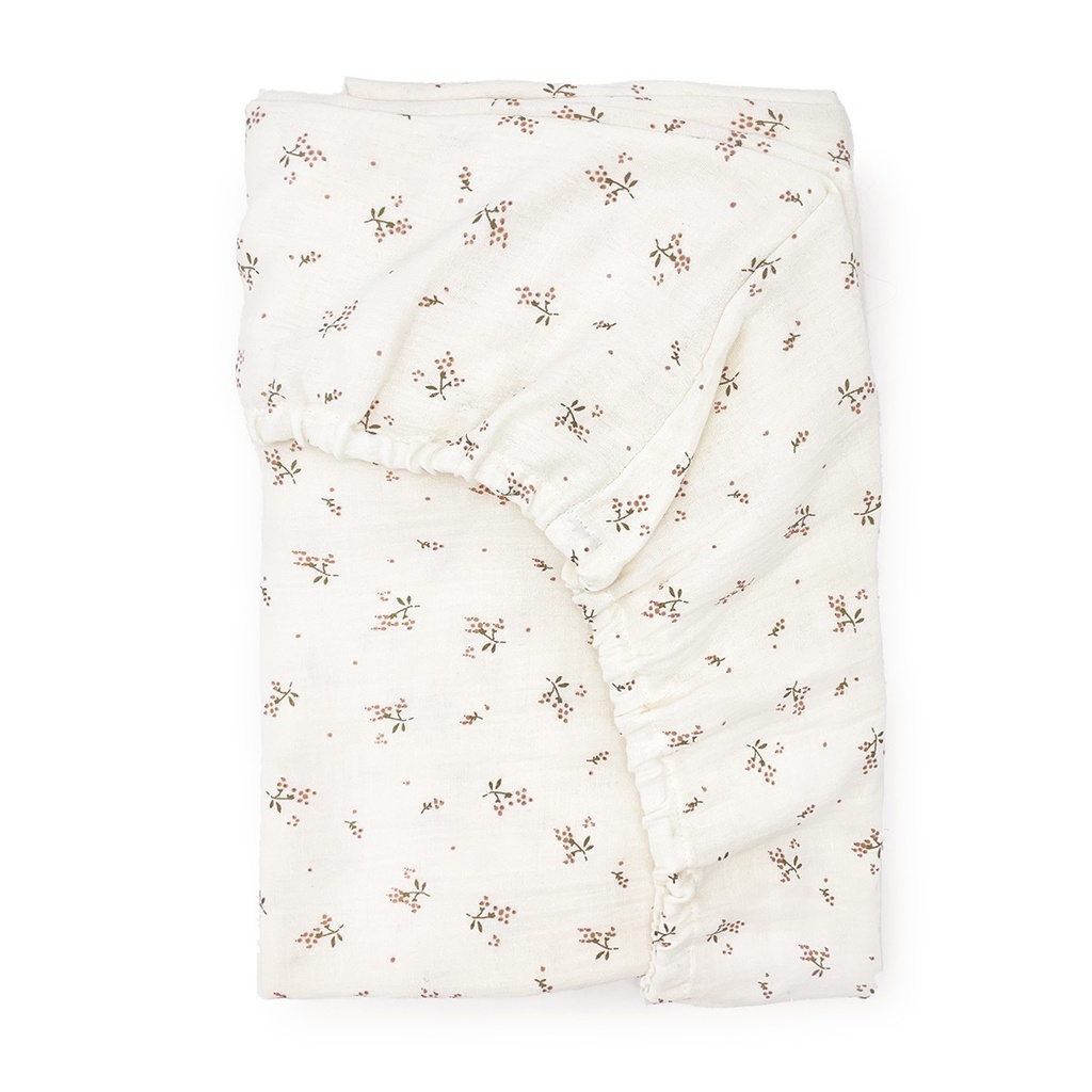 CRIB FITTED SHEET ROSEBERRY