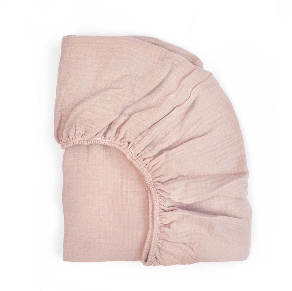 CRIB FITTED SHEET 70 CM NUDE POWDER