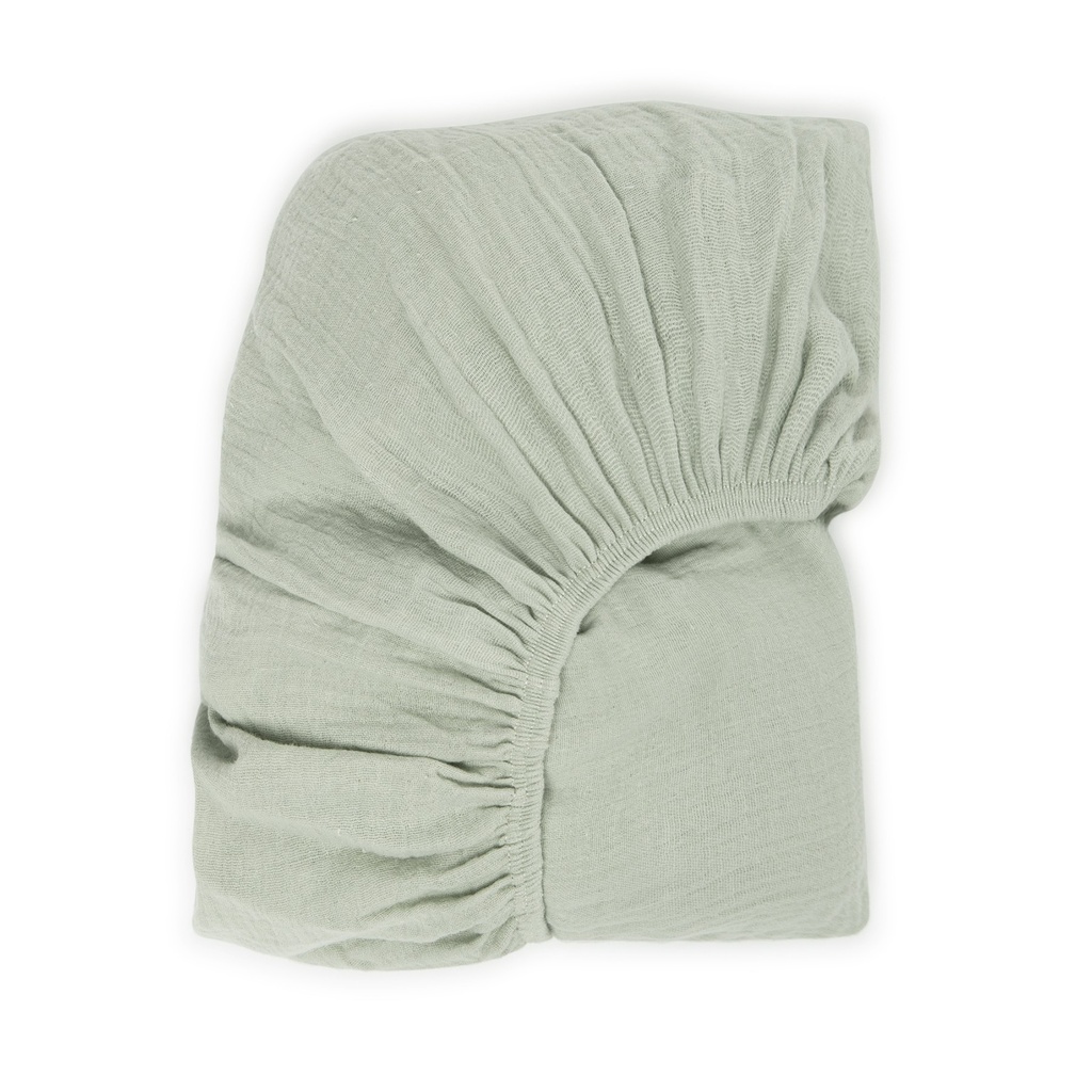 CRIB FITTED SHEET 70 CM SAGE POWDER