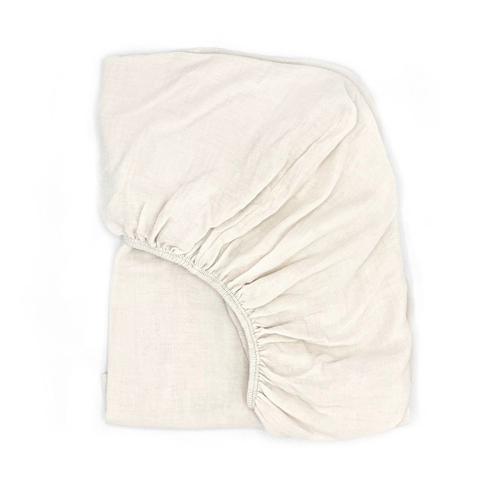 CRIB FITTED SHEET 70 CM IVORY POWDER