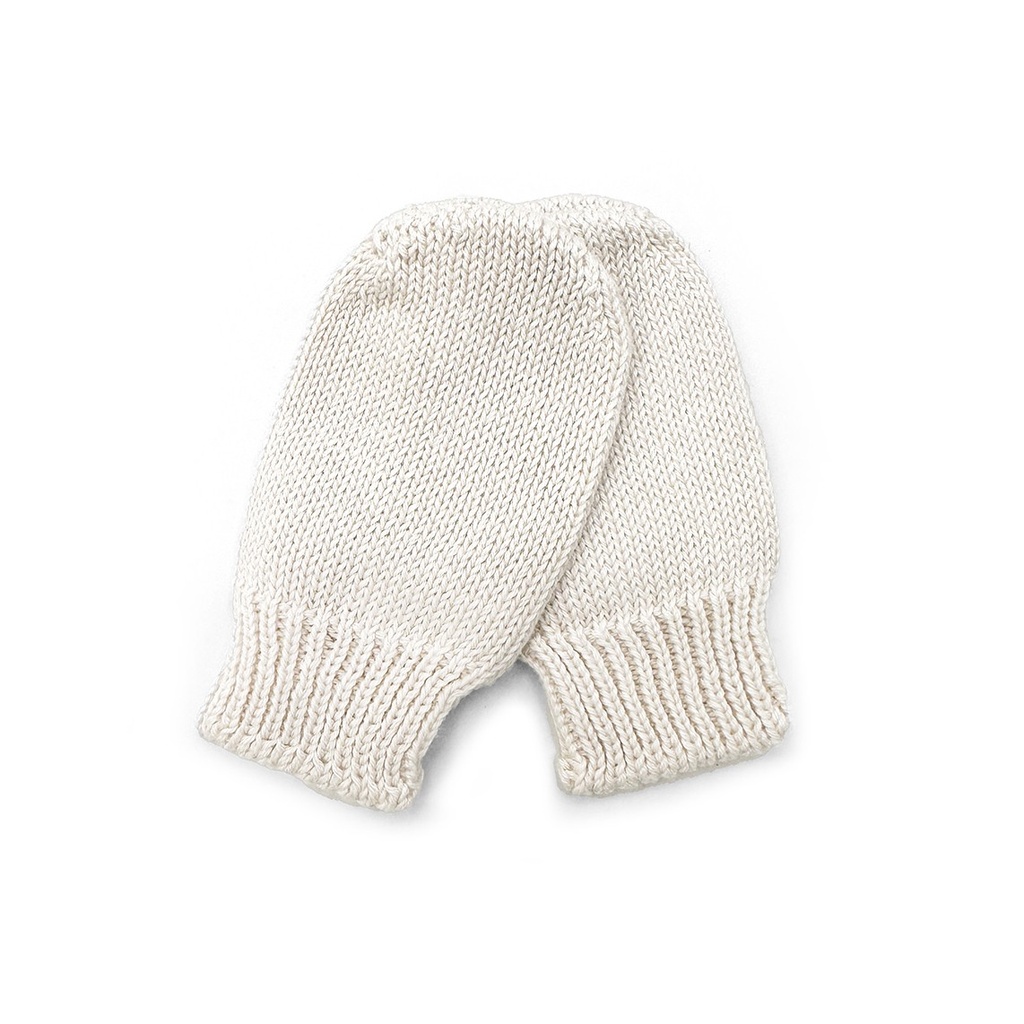 MANOPLAS BEBE TRICOT IVORY