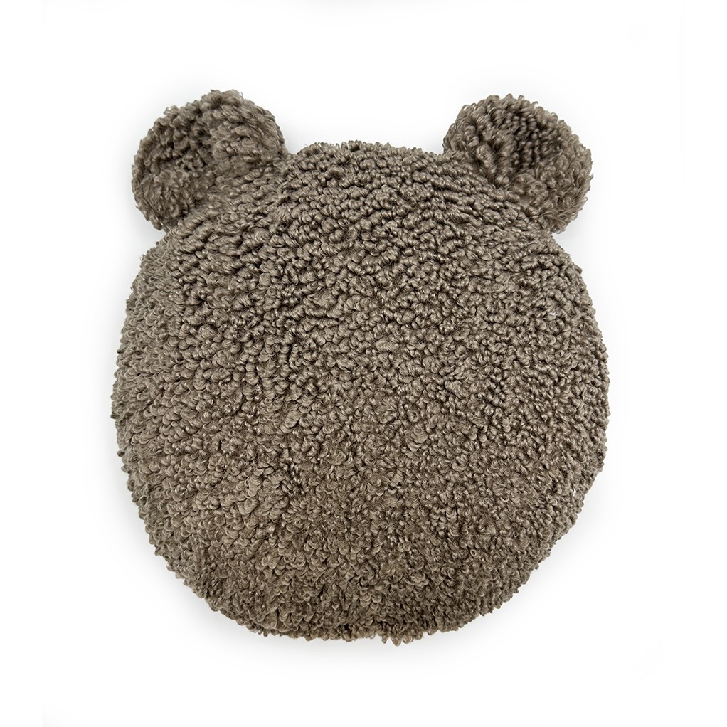 TEDDY CUSHION WITH POCKET BROWN DOODLE