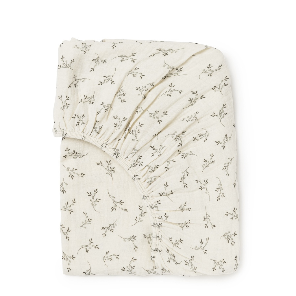 CHANGING MAT FITTED SHEET OLIVE BLOOM