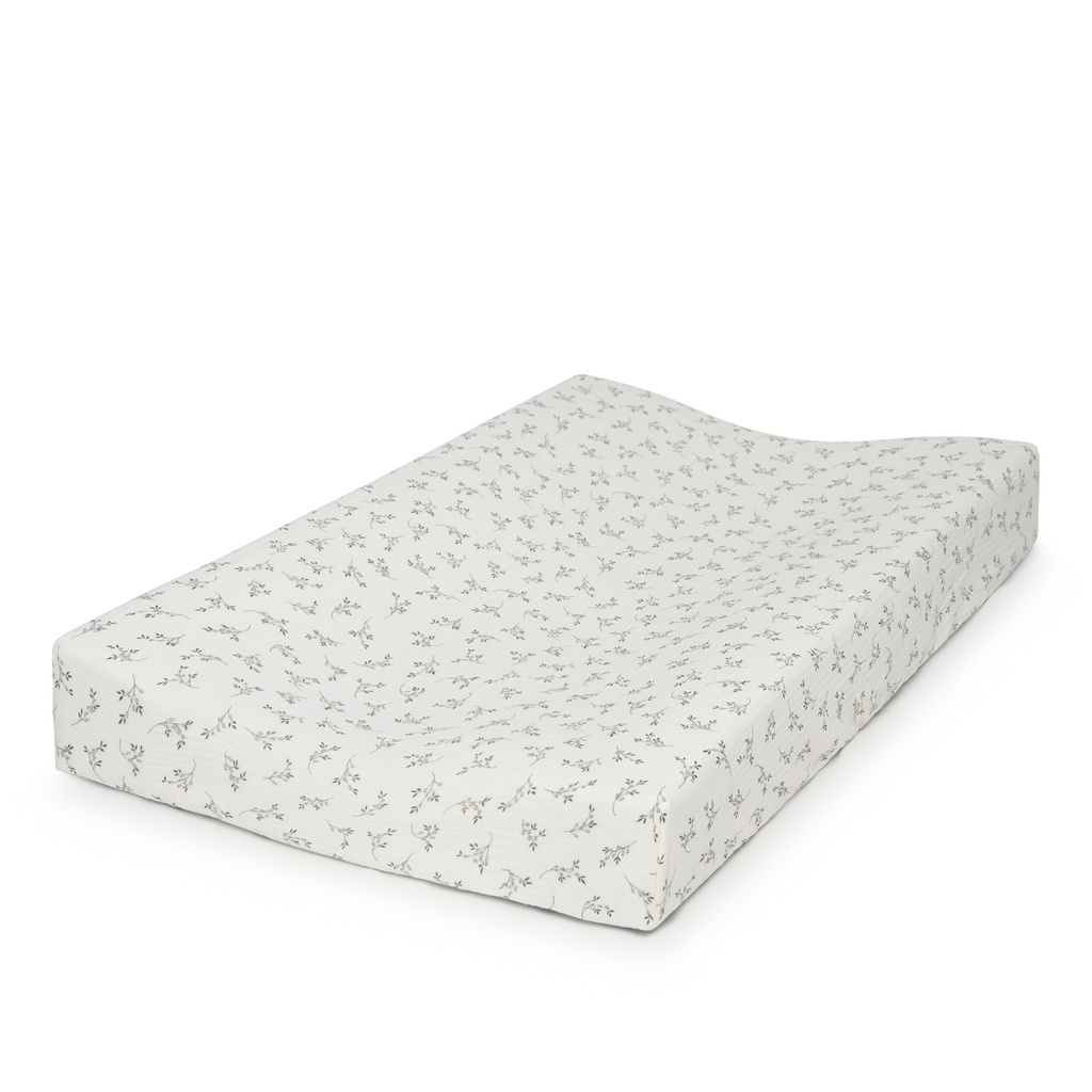 CHANGING MAT FITTED SHEET OLIVE BLOOM