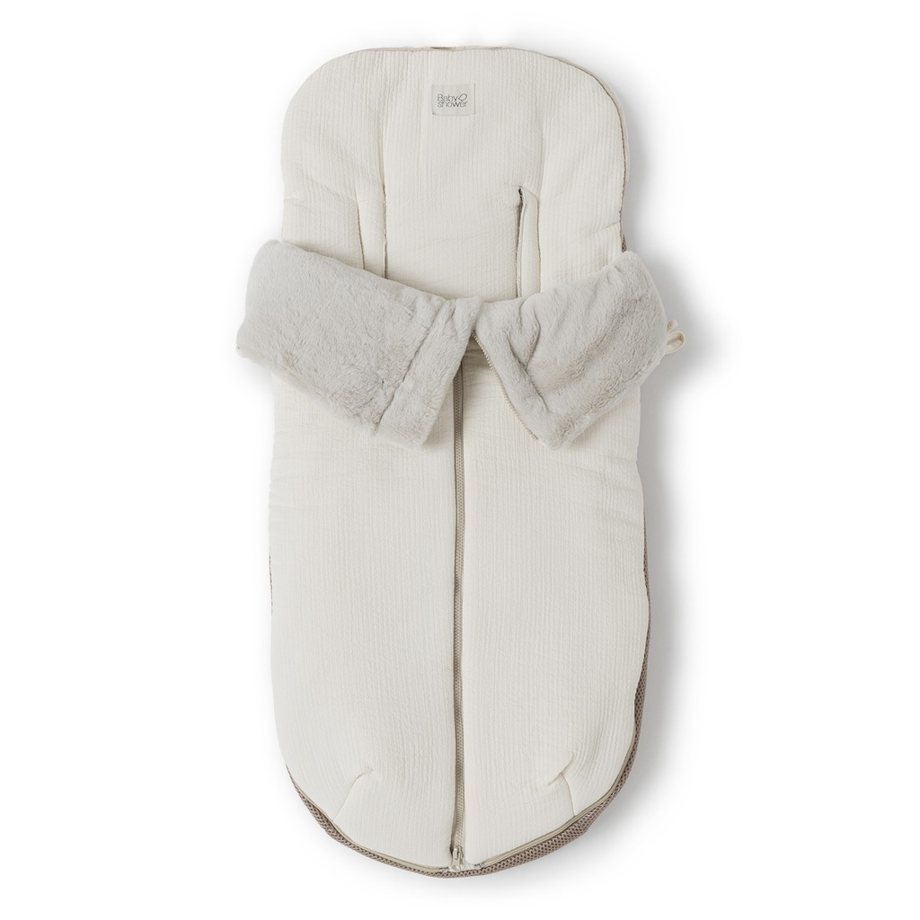 FLEECE STROLLER FOOTMUFF FEEL IVORY