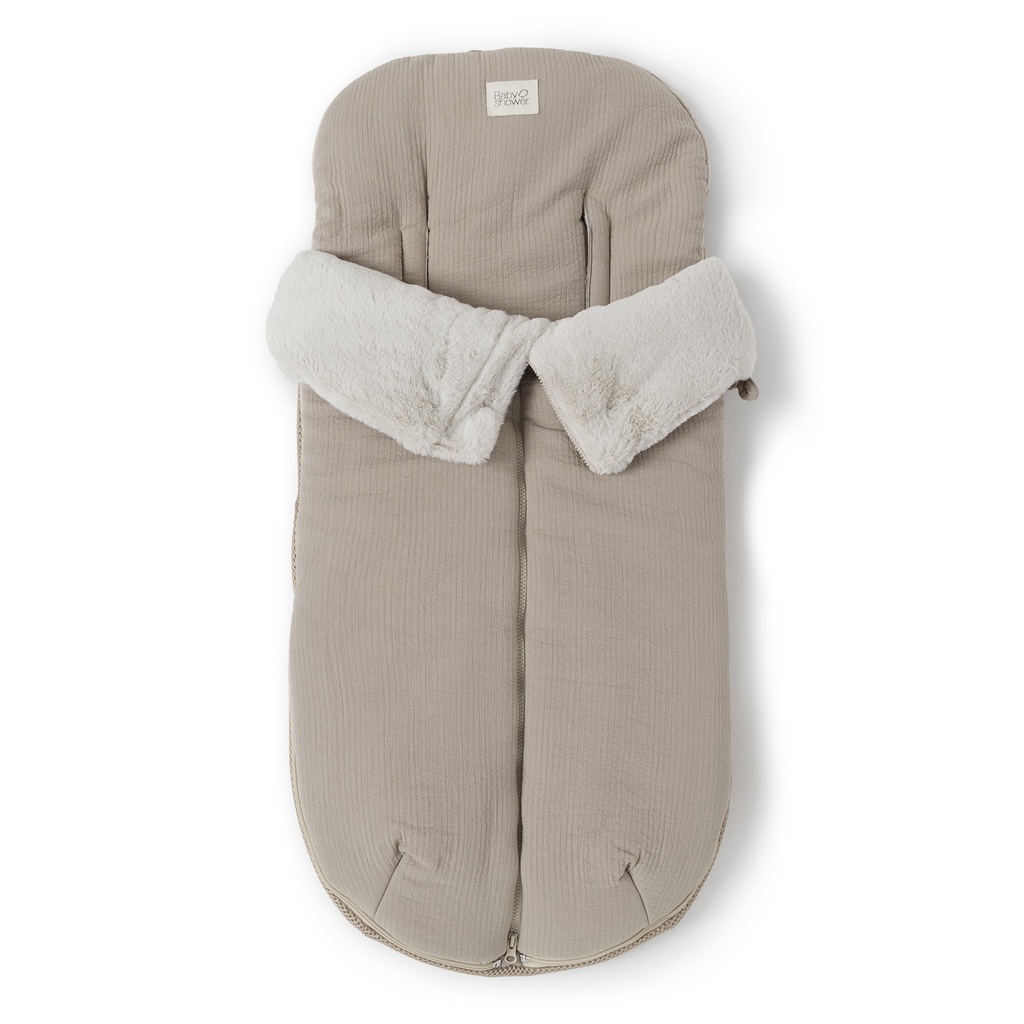 FLEECE STROLLER FOOTMUFF FEEL ALMOND