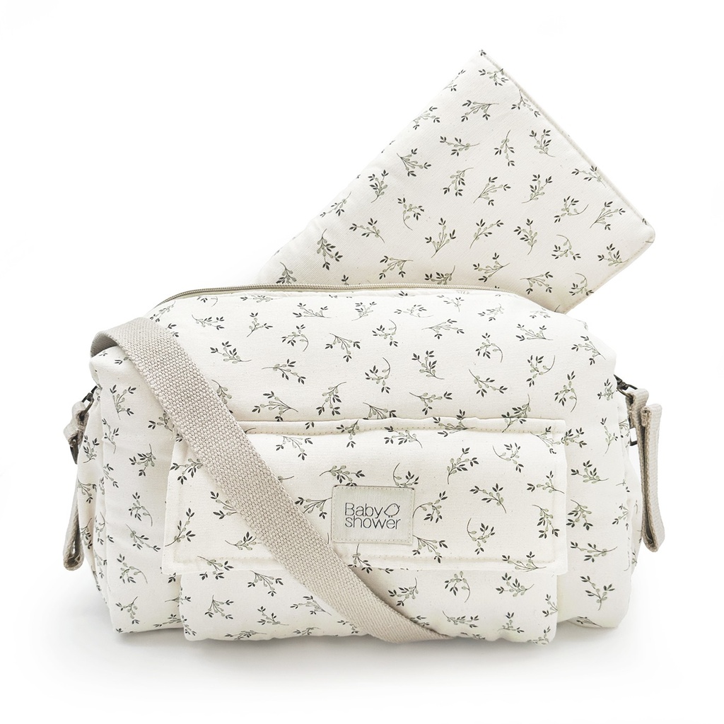 BOLSA COCHECITO CAMILA STROLLER OLIVE BLOOM CANVAS