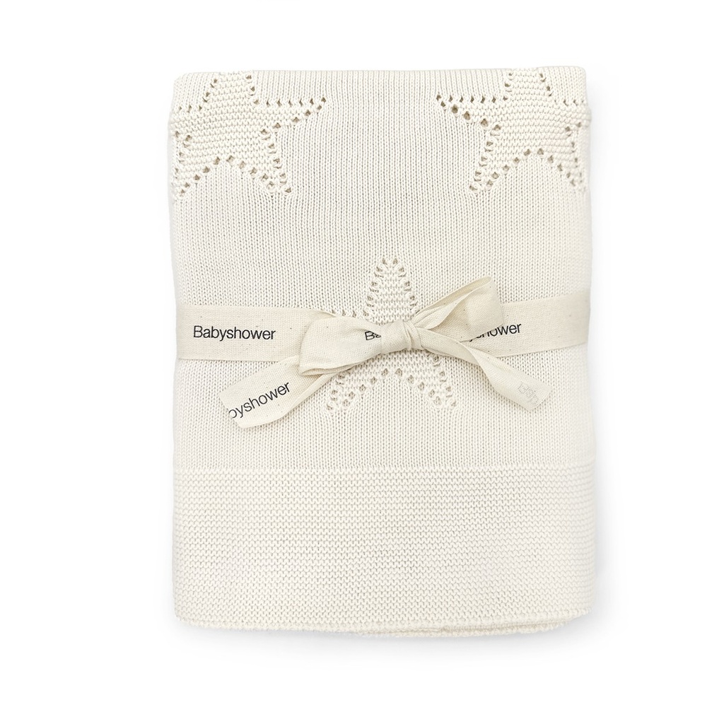 COUVERTURE TRICOT STAR IVORY