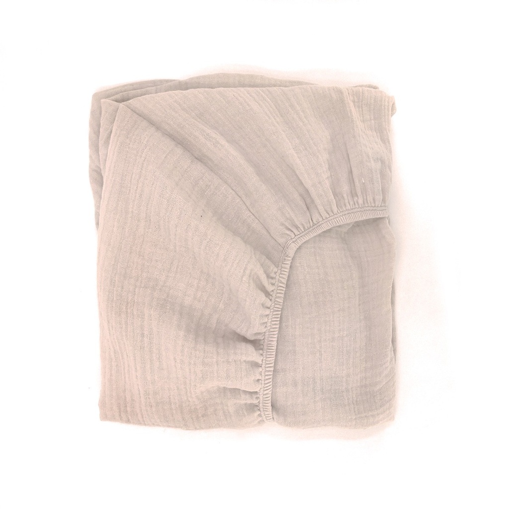 CRIB FITTED SHEET LLATTE POWDER