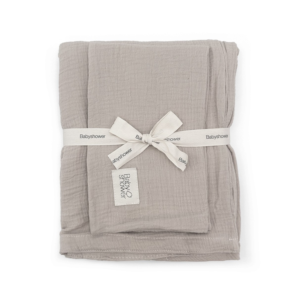 CRIB BEDDING SET LATTE POWDER