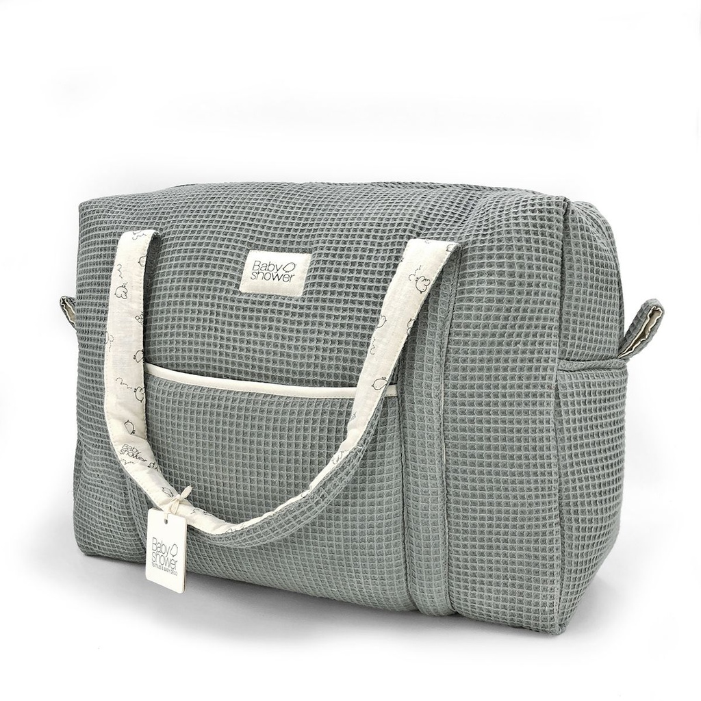 BOLSA MATERNIDAD CAMILA WAFFLE GREY